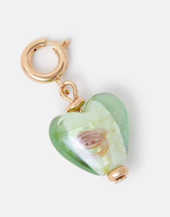 Glass Heart Jewellery Charm, , large