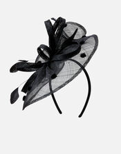 Polka Dot Sin Band Fascinator , Black (BLACK), large