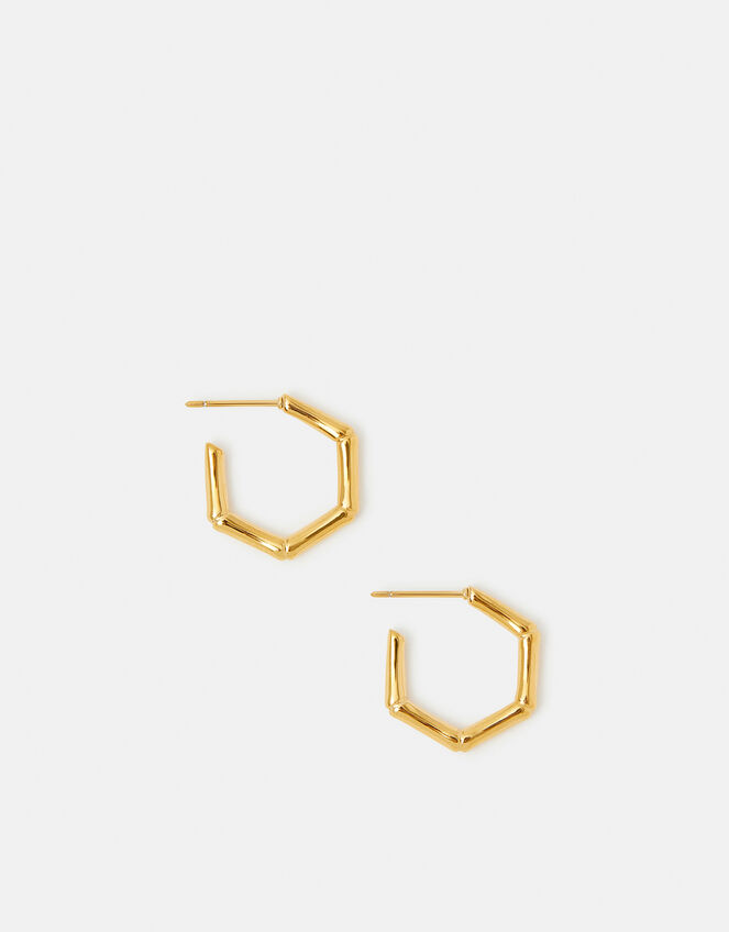 Stainless Steel Bamboo Hoop Earrings, , large