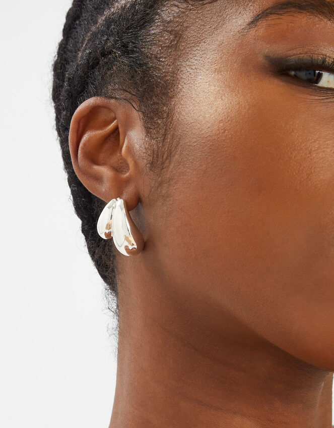 Double Curve Drop Earrings, , large