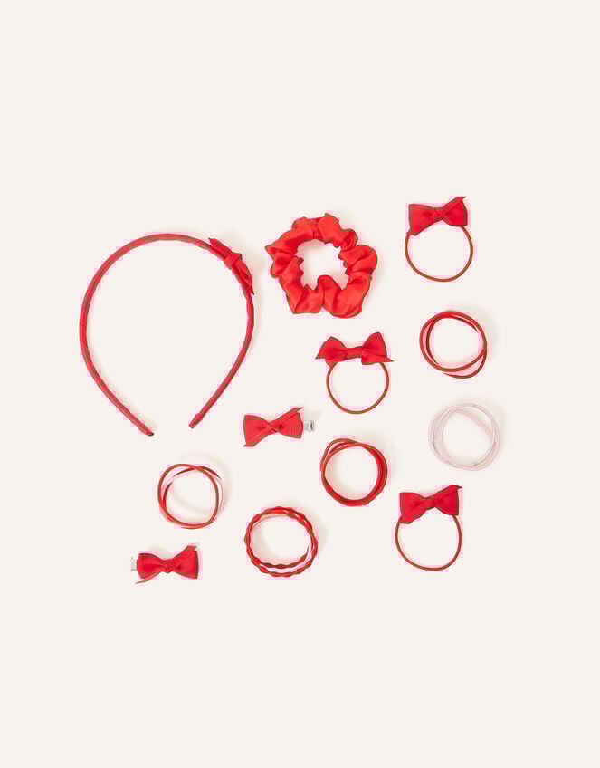 Girls School Hair Bundle Set, Red (RED), large