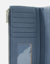 Freya Push Lock Wallet, Blue (BLUE), large