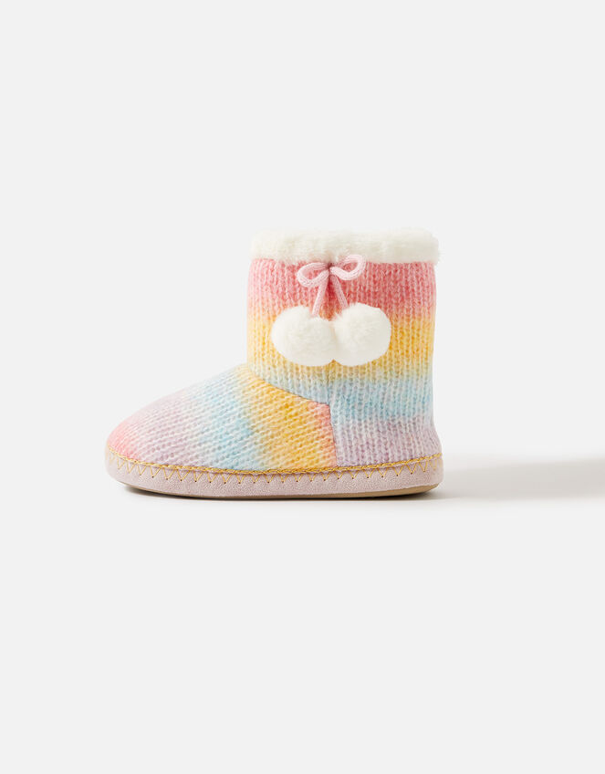 Knit Rainbow Ombre Slipper Boots, Multi (PASTEL-MULTI), large