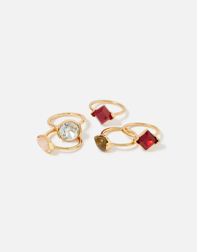 Berry Blush Gem Ring Set, Red (BERRY), large