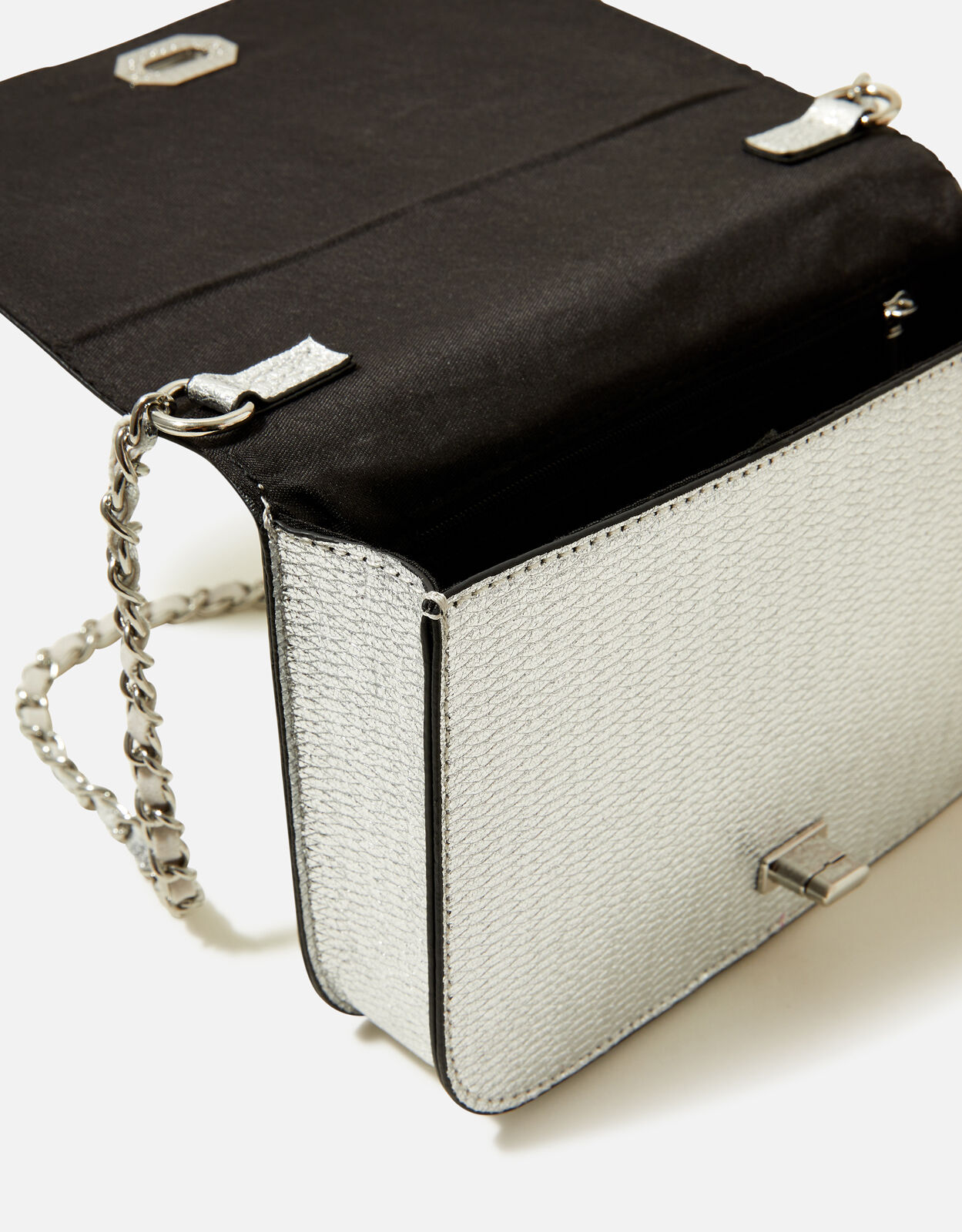 Silver chain cross body bag clearance