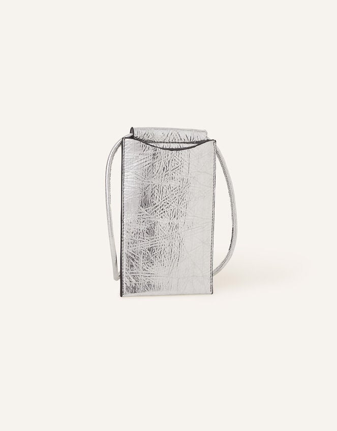 Flat Phone Pouch, Silver (SILVER), large