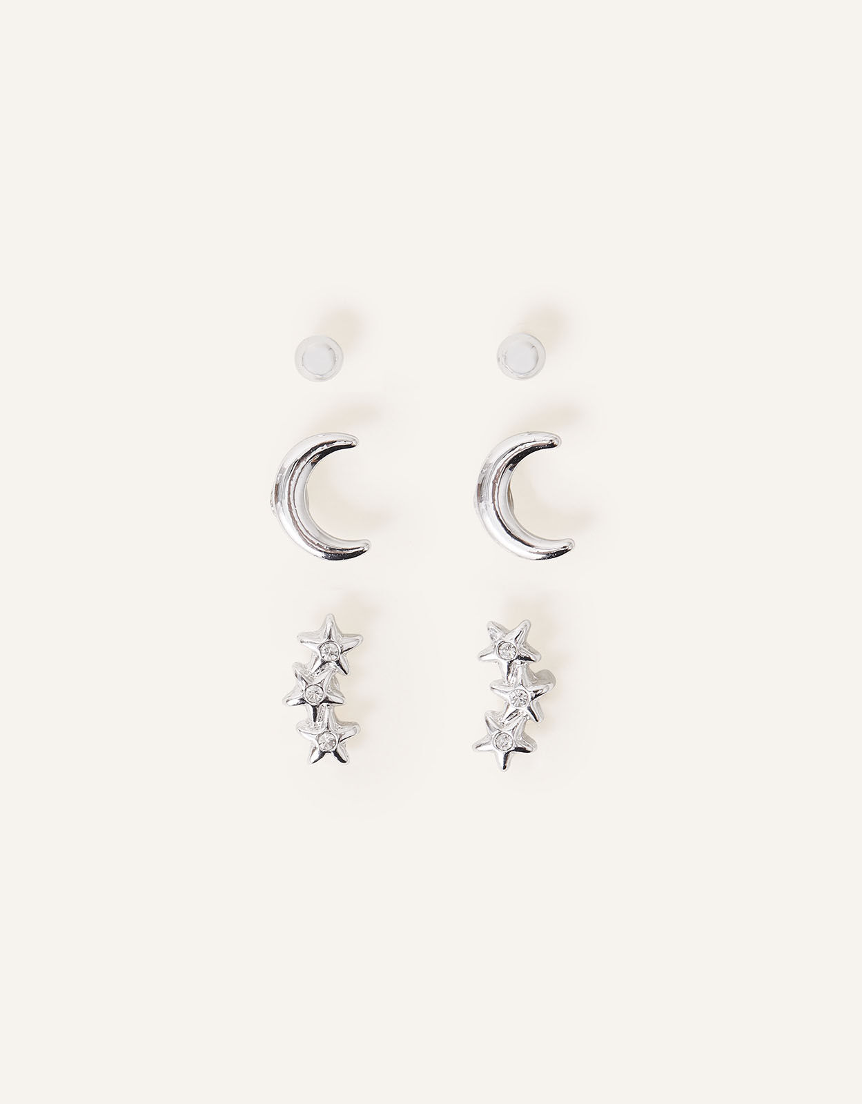 Star and moon earrings studs store