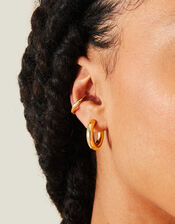 14ct Gold-Plated Irregular Ear Cuff, , large