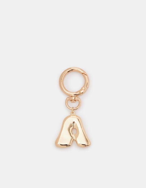 Bubble Initial Bag Charm, Gold (GOLD), large