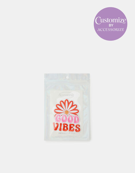 2-Pack Good Vibes Embroidered Iron-On Patches, , large