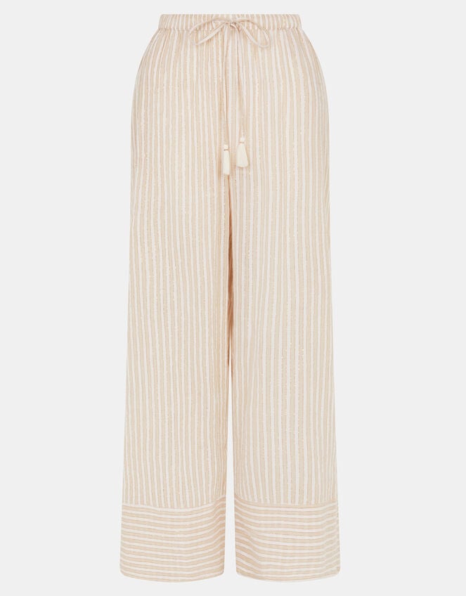 Shimmer Stripe Tassel Trousers, Gold (GOLD), large