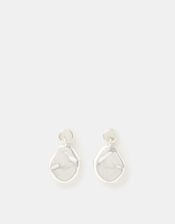 Sterling Silver Molten Drop Earrings, , large