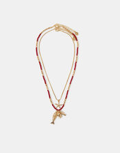 2-Pack Sardine Charm Bead Necklaces, , large