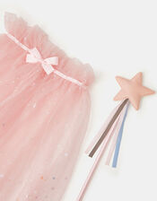 Girls Tulle Fairy Cape & Wand Set, , large