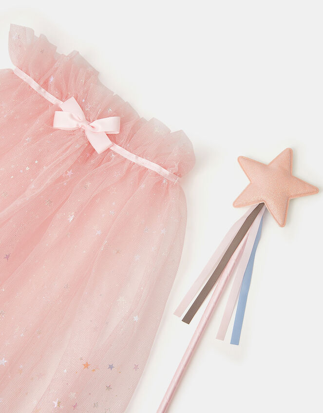 Girls Tulle Fairy Cape & Wand Set, , large