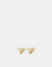 14ct Gold-Plated Heart Stud Earrings, , large