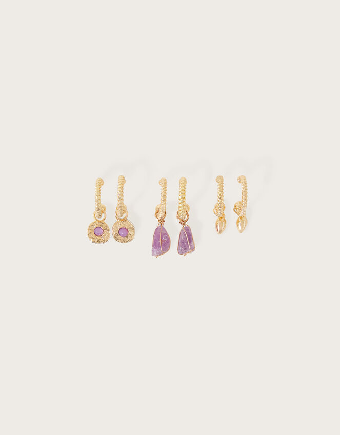 Huggie hoop earrings set of 3 clearance