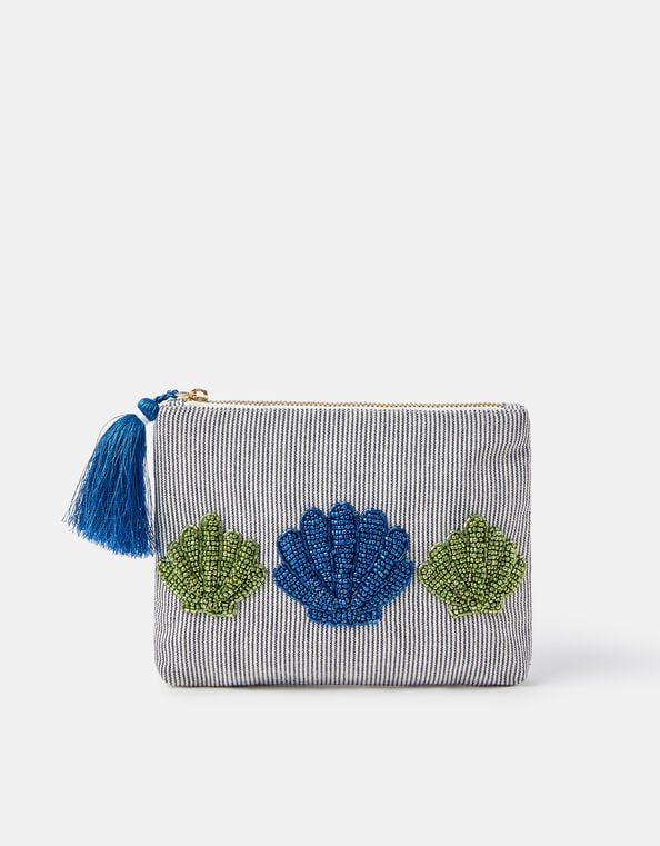 Shell Bead Stripe Pouch, , large