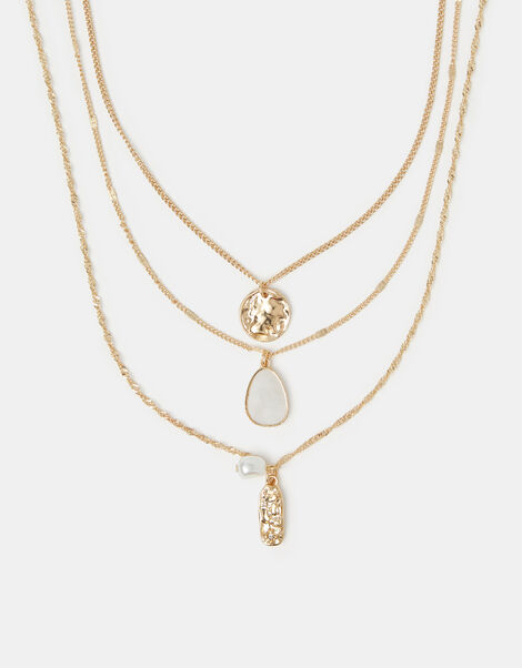 3-Pack Molten Pendant Necklaces, , large
