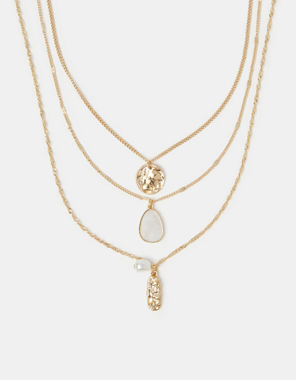 3-Pack Molten Pendant Necklaces, , large
