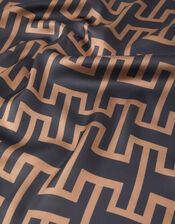 Geometric Print Square Satin Scarf, , large