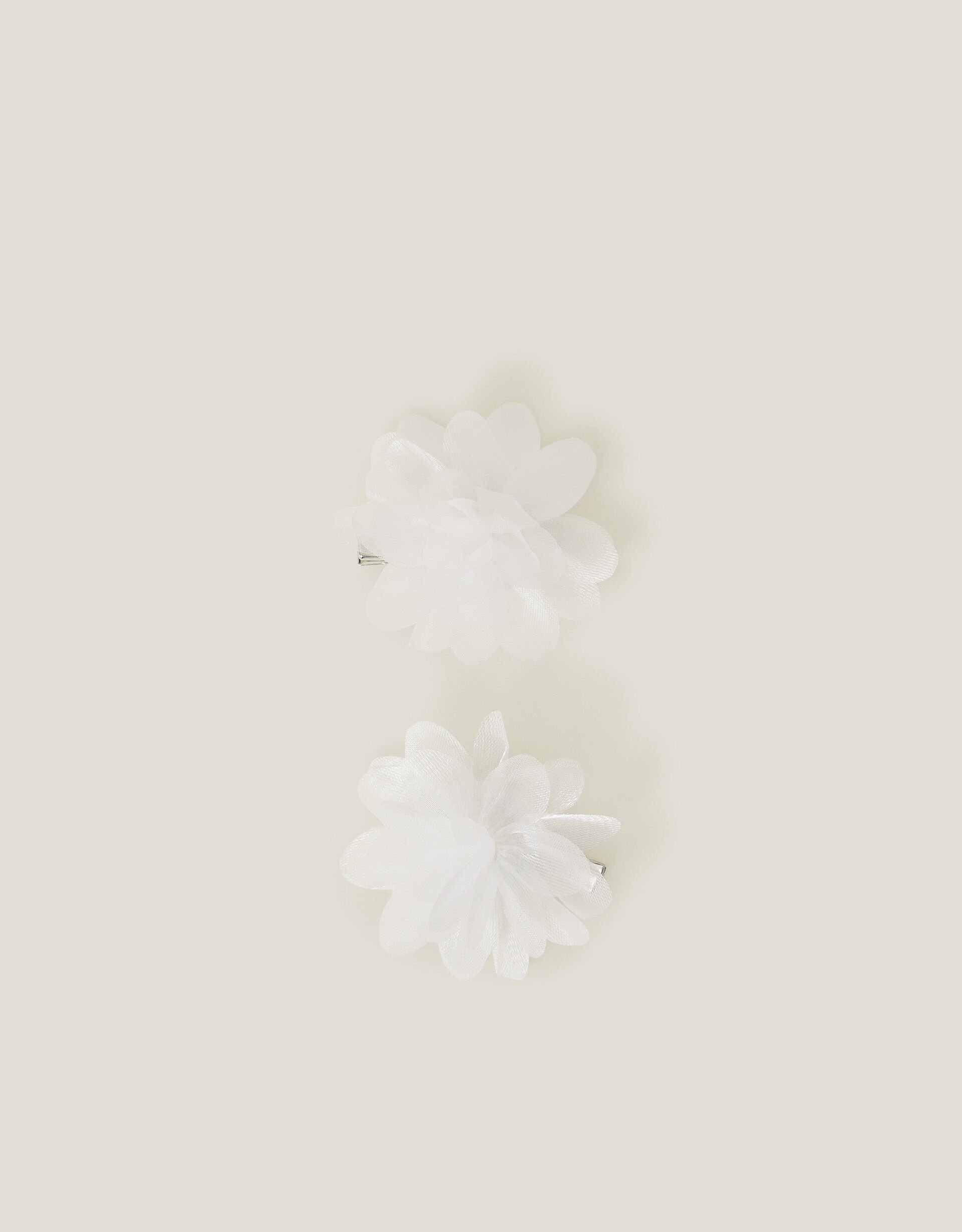 accessorize 2-Pack Girls Glitter Corsage Hair Clips Ivory