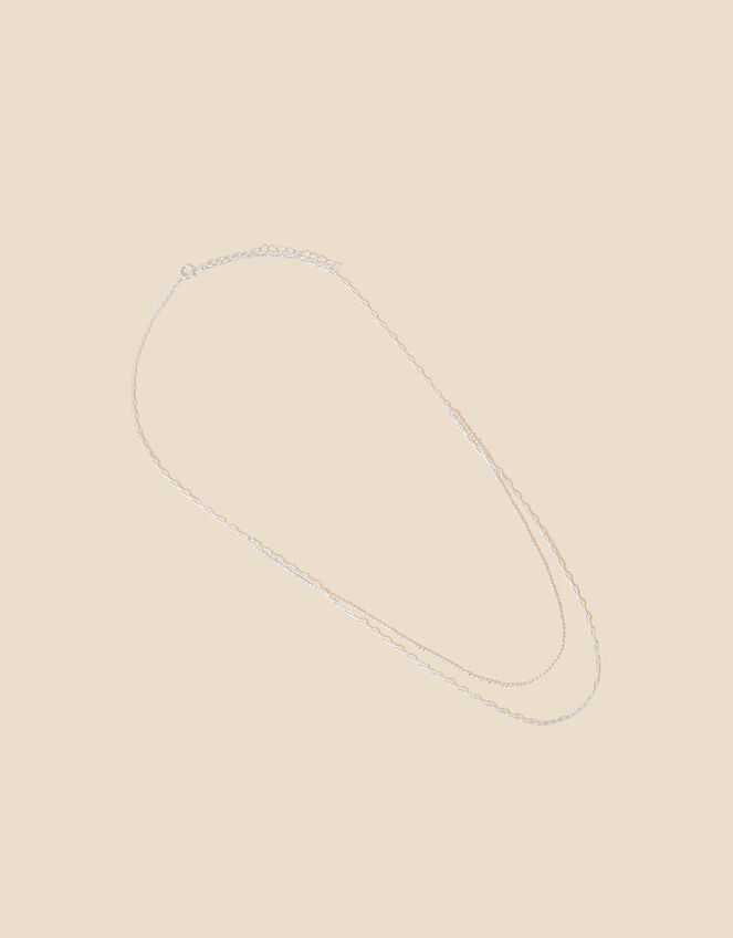 Sterling Silver Ball Chain Layered Necklace, , large