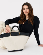 Curved Tote Bag with Purse, , large