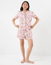 Christmas Cocktail Short Pyjamas Set, Pink (PINK), large