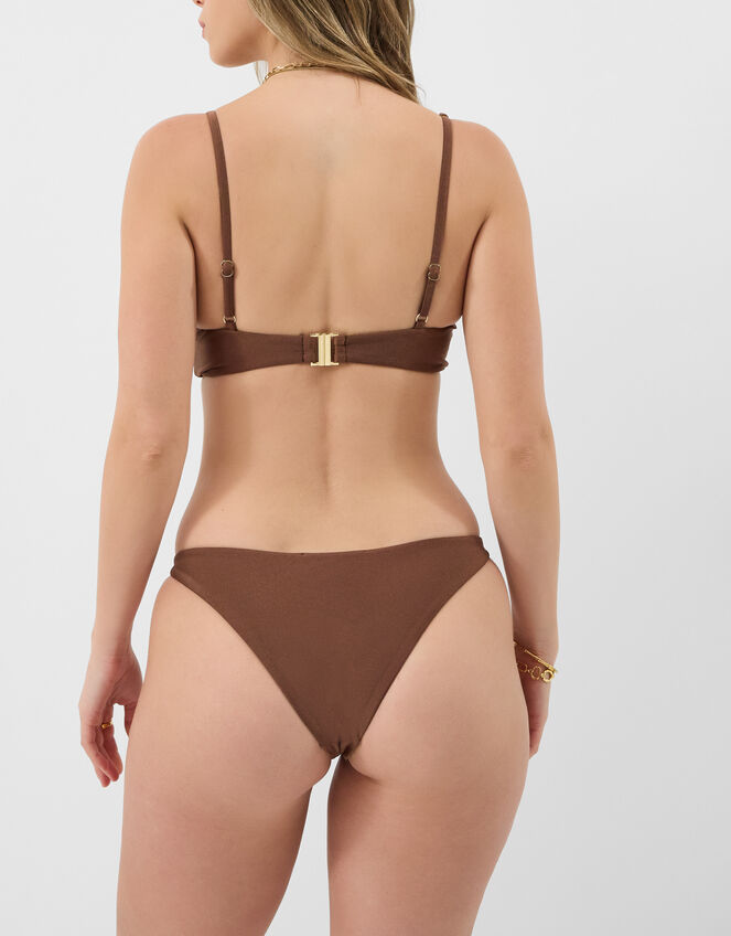Beaded Strap Bikini Bottoms, Brown (BROWN), large