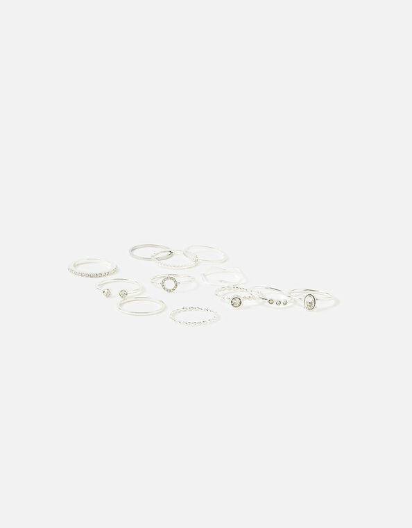 Crystal Rings 12 Pack Silver, Silver (SILVER), large
