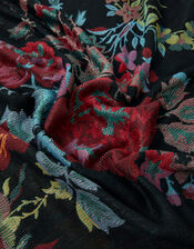 Floral Jacquard Blanket Scarf, , large
