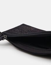 Glitter Leather Crossbody Bag, Black (BLACK), large