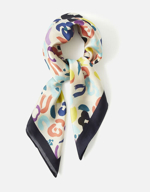 Anne Abstract Small Satin Square Scarf, , large