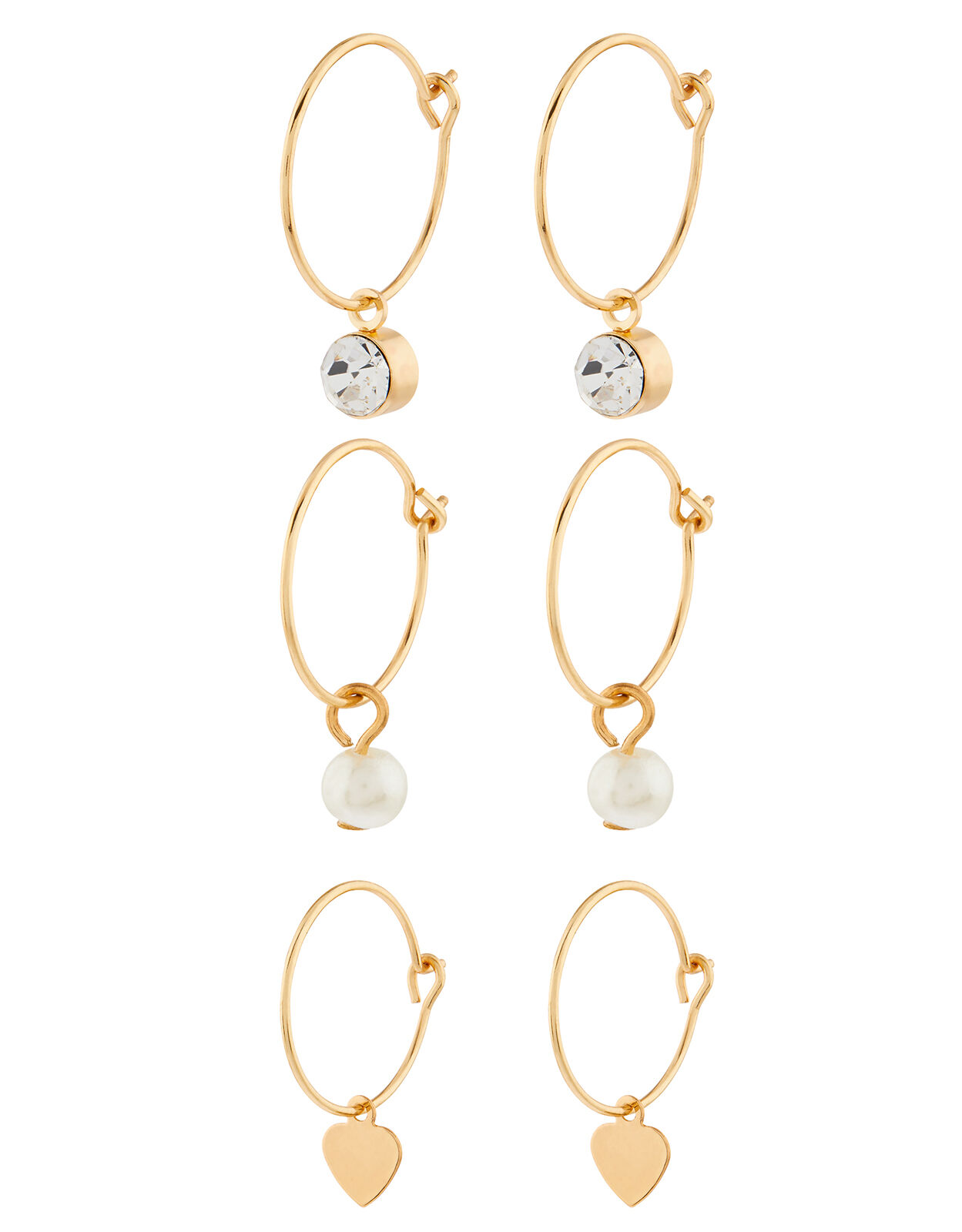 Charm hoop outlet earrings set