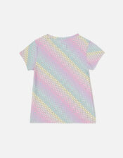 Girls Star Print T-Shirt, Multi (BRIGHTS-MULTI), large