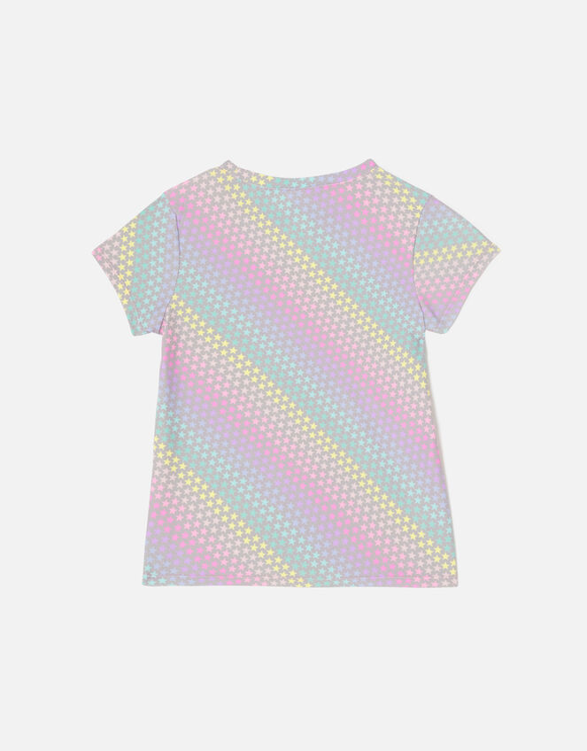 Girls Star Print T-Shirt, Multi (BRIGHTS-MULTI), large