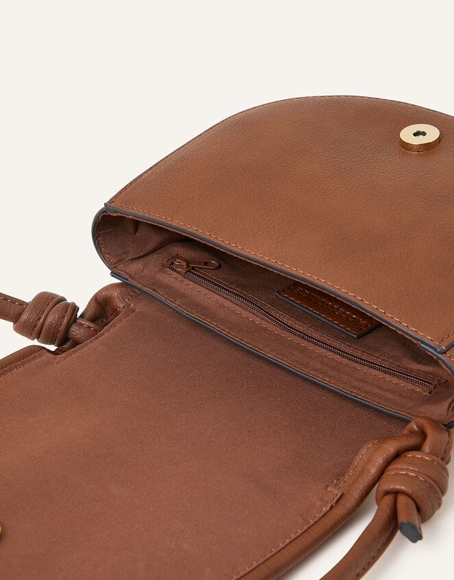 Knot Detail Saddle Cross-Body, Tan (TAN), large