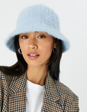 Fluffy Bucket Hat, Blue (BLUE), large