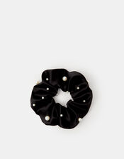Pearl Satin Hair Scrunchie, , large