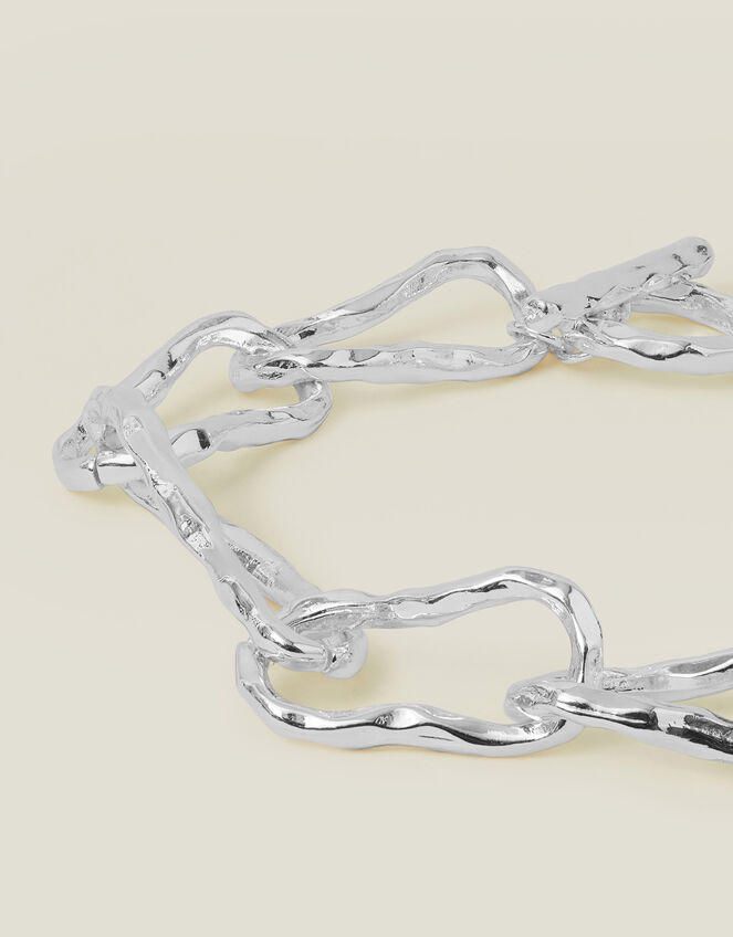 Sterling Silver-Plated Chunky Chain Bracelet, , large