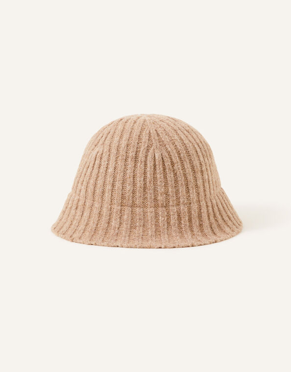 Knit Bucket Hat, Camel (CAMEL), large