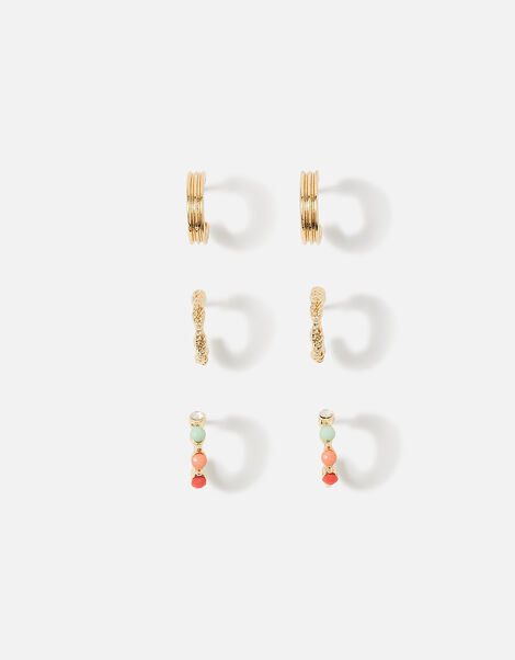 Colourful Stones Hoops Set of 3, , large