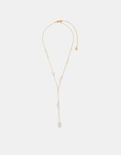 14ct Gold-Plated Rose Quartz Lariat Necklace, , large