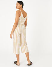 Stripe Belted Jumpsuit, Cream (CREAM), large
