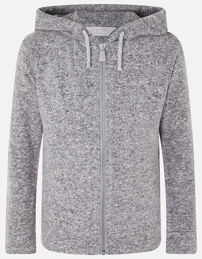 Girls Marl Hoody, Grey (GREY), large