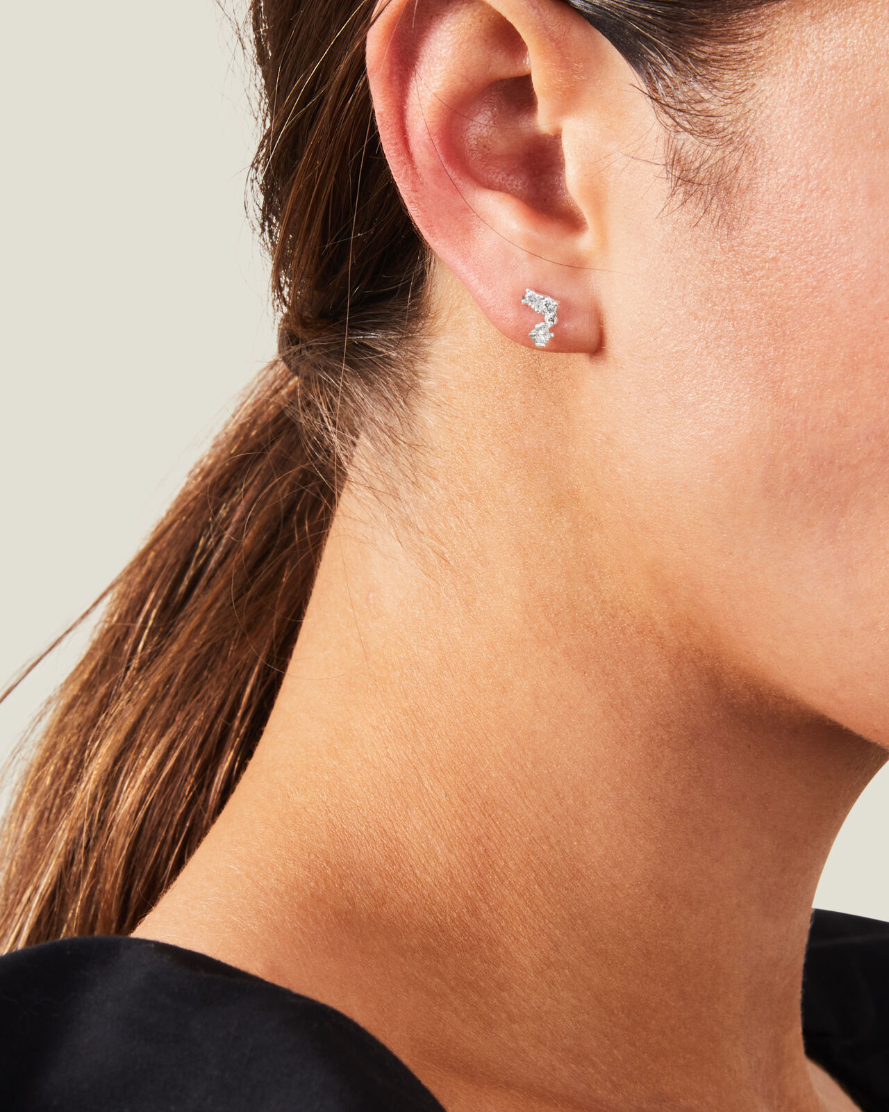 Sterling Silver Cluster Drop Earrings