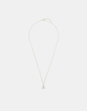Sterling Silver Initial Pendant Necklace, Silver (ST SILVER), large