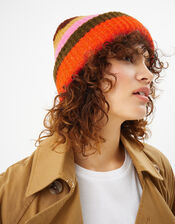 Bright Stripe Beanie Hat, , large