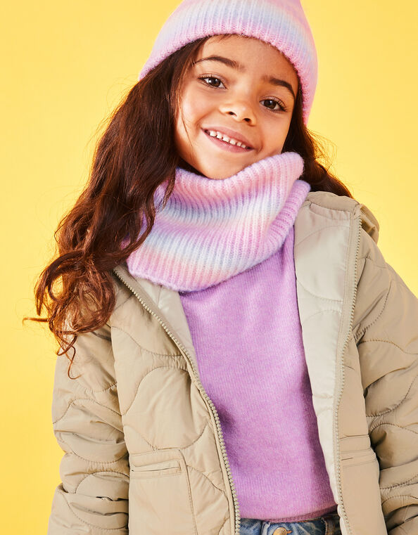 Girls Rainbow Space Dye Snood, , large
